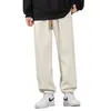 Pantalones gruesos de pana con forro de polar para hombre, pantalones casuales estilo americano de alta costura, ajuste holgado, pierna recta, pierna ancha, pantalones de chándal, 20