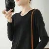 Suéter de tricô feminino novo estilo, fio de algodão simples, atacado, versátil, caimento solto, gola redonda, manga longa, casual, adequado para primavera e outono, transfronteiriço