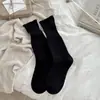 Meias brancas femininas outono estilo coreano estilo ins meias sapatos Birkenstock com meias meias cinzas largas meias longas meias de cano médio