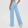 Pantalones de Yoga Transfronterizos Europeos y Americanos Cintura Alta Pierna Recta Sueltos Adelgazantes Pierna Ancha Ropa de Yoga Deportiva Exterior Fitness para Mujer