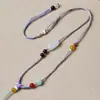 Novo Cordão de Colar Trançado Feito à Mão com Cera de Abelha Natural, Jade Vermelho do Sul e Contas de Âmbar, Cordão Versátil para Pingente