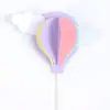 Decoración de pastel de globo aerostático de color tridimensional, tarjeta de inserción de nube, decoración de pastel de cumpleaños, inserción de bandera, mesa de postres, palillo de fruta