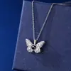 Venda quente transfronteiriça cor versátil pingente de projeção de borboleta com diamantes feminino 100 idiomas Eu Te Amo colar com foto colorida HD feminino