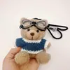 Chaveiro Panda Piloto Desenho Animado Urso Fofo Boneca Vestida Boneca Estudante Pequeno Presente Pingente Venda por Atacado