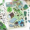 Canción Crepuscular Shiya Serie de Cosas Paisaje Guofeng Pegatinas Cuarta Jugada Casa Pequeña Interesante Decoración de Escena Hecha a Mano DIY