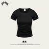 Camiseta Corta de Manga Corta de Marca Americana de Moda Verano 2025 para Personas Bajitas, Top Delgado de Fitness Yoga para Mujeres, Hecho a Medida