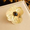 Cadena de Pétalos de Flor Grande de Perla Acero Inoxidable Collar Pendientes Anillo Juego de Joyas Joyerías Pendientes