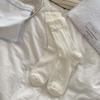 Calcetines Crema de Estudio para Mujer Primavera y Verano Calcetines Finos Calados de Verano Rombos Florales Estilo Academia Calcetines de Apilar