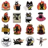 Serie de Gatos Negros de Ojos Grandes Creativos Transfronterizos Insignia de Metal Pintado Animal de Dibujos Animados Versátil Joyería de Letras Broche
