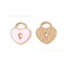 Amor Llave Corazón Candado Goteo de Aceite Joyería Accesorios Colgante de Aleación DIY Cadena de Teléfono Móvil Colgante de Llavero Hecho a Mano