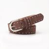Nuevo Cinturón de Acero Inoxidable a Prueba de Óxido con Hebilla Mate Tachonada, Estilo Transfronterizo, para Mujer, Casual, Moderno, Versátil