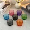 Estilo Ins Escandinavo Vidrio Transparente Colorido Multicolor Opcional Taza para Beber en Casa Decoración de Sala de Estar Taza de Café