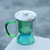 Tapa de Tetera de Vidrio de Alto Borosilicato Hecha a Mano con Aplicación de Diseño de Caqui, Taza de Servicio Público, Taza de Degustación, Taza de Maestro, Taza de Té