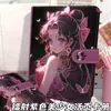 Novo Álbum de Cartões A5 Menina Bonita Roxa Versão Laser Fivela Magnética Caderno de Folhas Soltas Álbum de Coleção Anime Estudantil Caderno de Couro