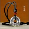 Colgante Pixiu Hebilla de la Paz, Estilo Retro, Tendencia Nacional, Collar con Palabra de Bendición Sólida, Colgante Mantra de Seis Sílabas, Regalo para Hombres y Mujeres en el Año del Dragón