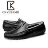 CKVUSAMG Marca genuína A1 plus size Sapatos casuais masculinos de couro bovino com camada de cabeça e superfície macia, calçados de inverno com forro de lã para homens