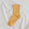Calcetines de Verano de Color Sólido con Volantes de Media Caña para Mujer Estilo Japonés Calcetines de Hongo Color Caramelo Dulce Montón Dulce Calcetines Largos