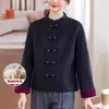 Novo Casaco de Primavera Nacional da Moda Estilo Chinês para Mães, Jaqueta de Cashmere Dupla Face, Elegante Casaco Curto Vermelho para Banquetes de Casamento