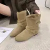 Botas Martin botas de moda estilo tacón oculto nuevo 2026 botas western retro botas cortas adelgazantes otoño caña corta mujer páramo
