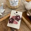 Presilha de Cabelo Rosa Plissada com Laço Coelhinho Feita à Mão Acessório de Cabelo Ursinho Presilha Doce para Menina Ornamento de Cabelo