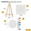 Set de Mini Caballete y Lienzo para Óleo 10*10 para Niños, Marco Pequeño para Pintar DIY Grafiti con Pinturas, Caballete, Pincel y Set de Lienzo Pequeño