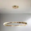 Araña de sala de estar de lujo ligero minimalista italiano, luz principal circular creativa de diseñador Bauhaus de 6 piezas para el pasillo, aluminio, otros materiales no especificados