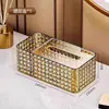 Caja de pañuelos para el hogar, caja de almacenamiento de pañuelos creativa para escritorio, caja de pañuelos de lujo multifuncional de alta gama para la sala de estar de la casa, mesa de café