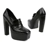 Tallas 35-43 Europeas y Americanas Zapatos de Mujer Extra Grandes, Punta Redonda Tacón Grueso Slip-On Color Sólido Zapatos de Corte Profundo