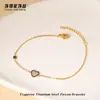Pulseira de Amor de Aço Titânio Cor Dourada Popular Conservante de Cor Zircônia para Meninas, Pulseira de Luxo Leve e de Alta Qualidade Atacado