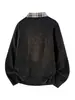 Camisa Polo de Moda Estilo Old Money de Nasa Sudadera Negra para Hombre Otoño Nueva Suelta Casual Tejido Superior