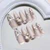 Temperamento Flash Ojo de Gato Leopardo Champagne Blanco Elegante Estilo Ins Europeo y Americano Armadura Portátil de Diamante 30 Piezas