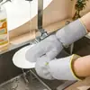 Guantes para lavar platos de alambre plateado, guantes de alambre de acero anti-quemaduras y termoaislantes, limpieza de cocina, cepillado de tazones, olla, lavado de platos con alambre de acero, artefacto de descontaminación