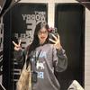 Suéter Redondo Doce e Fresco Estilo Coreano Gola Redonda Feminino Estilo High-style Graffiti Estilo BF Roupa sem Capuz Outono e Inverno Forrado com Fleece