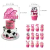 Decoración para Fiesta de Cumpleaños Tema Disco Vaquero Rosa para Niña Banderín Pancarta Set de Globos