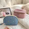 Bolsa de Maquiagem Cosmética Personalizada Estilo Retrô Doce e Descolada de Alto Valor com Bordado de Pônei Colorido, Bolsa Portátil para Armazenamento de Maquiagem para Saídas