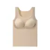 Colete Sexy Quente de Malha com Gola Redonda de Luxo Leve Sem Sutiã Necessário Aro Suporte Fixo Copo Quente Colete Quente Ajustado ao Corpo Roupa de Fora