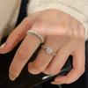 Colar com Passepartout Vintage de Luxo Leve Estilo Francês Pulseira Explosiva Elástica de Trevo de Quatro Folhas Pulseira com Anel de Floco de Neve com Brilho de Diamante