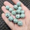 Cuentas redondas de turquesa sintética de 14 mm, cuentas sueltas de jade sintético, cuentas azul cielo, accesorios para joyería DIY, cuentas hechas a mano
