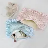 Bolsa de maquillaje nueva de satén de alta calidad con lindo diseño de volantes femeninos, bolsa de almacenamiento de lunares de gran capacidad