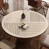 Toalha de Mesa Redonda Estilo Wabi-Sabi, Impermeável, À Prova de Óleo, Não Precisa Lavar, Luxo Leve, Sensação de Alta Qualidade, Jogo Americano Redondo para Mesa de Centro, Jogo Americano Resistente ao Calor para Mesa de Jantar
