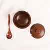 Tarro de Condimentos de Madera Japonés, Tarro de Condimentos de Madera de Azufaifo, Salero Retro de Madera Maciza, Fabricante Mayorista de Caja de Almacenamiento de Condimentos para Cocina