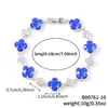 Pulseira em Formato de Trevo de Quatro Folhas Transfronteiriça para Mulheres, Luxo Leve, Design Floral de Alto Padrão, Trevo da Sorte, Joia Floral da Moda Fonte
