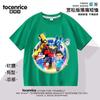 Camiseta de Manga Corta de Algodón Transpirable de Verano para Niños Kabao Car God Clothing con Estampado de Dibujos Animados Anime para Niñas