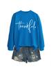 Estación Independiente de Lista de Deseos de Amazon Sudadera Elegante Versátil Cómoda para Mujer Corazón Agradecido Forma de Corazón Cruz Simple Transfronteriza Otoño Invierno