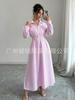 Otoño e Invierno 2025 Exportación Transfronteriza Estación Independiente Amazon Wish Europeo y Americano Nuevo Producto Vestido Popular de Rayas