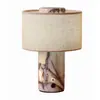 Lámpara de mesa estilo wabi-sabi con pantalla de escamas de concha natural lámpara de escritorio estilo vintage B&B dormitorio muebles suaves lámpara de escritorio conexión de paisaje de hierro otro