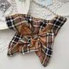 Goma de pelo cuadrada de cuadros retro para Otoño e Invierno, Mismo estilo que la Bloguera, Accesorio de pelo de alta gama para chica, Goma para coleta baja