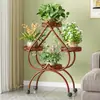 Suporte de Flor de Pothos Móvel com Rodas para Varanda, Armazenamento de Vasos de Flores, Prateleira de Suporte para Vasos de Flores, Estante de Flores Doméstica Multicamadas para Sala de Estar