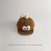 Chapéu de Bebê Desenho Animado Fofo Outono e Inverno Quente à Prova de Vento de Veludo Cotelê com Aba Boné de Beisebol para Meninos e Meninas de Poucos Meses