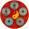 Moedas Autênticas Chinesas dos Cinco Imperadores das Dinastias Qin, Han, Tang, Song e Ming, Ímã de Geladeira Magnético Tai Chi, Adesivo de Geladeira Moedas dos Cinco Imperadores